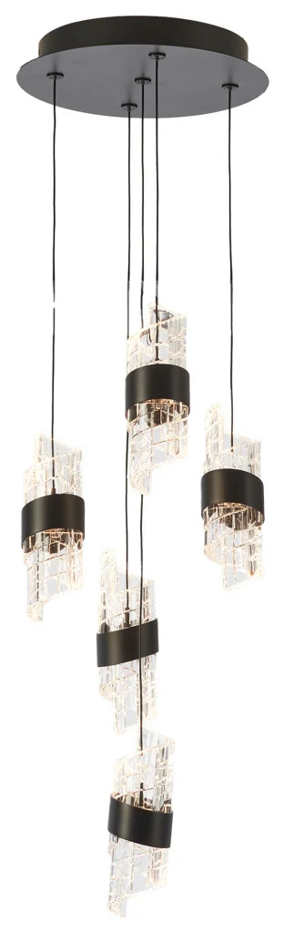Ceiling Light Black Zanthus LED 5 Oaks Lighting 8022/5 SP BK