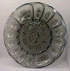 VTG 50s Federal Glass Deviled Egg Platter Georgetown Smoke Iridescent Carnival