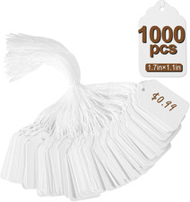 1000 PCS Price Tags with String, 1.77 X 1.1 Inches Hang Tag with Strings Attache