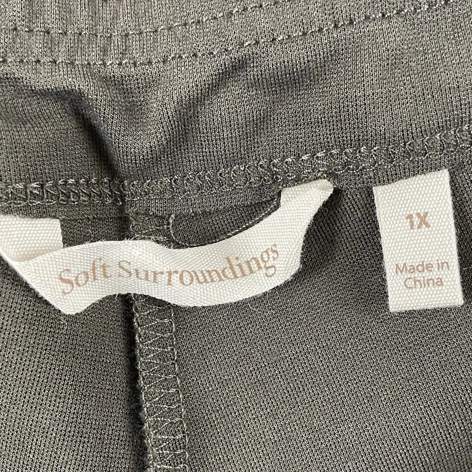 Pantalones Soft Surroundings Mujer 1X Tiro Alto Marrón Oficina Minimalista Elastizados AA20 Foto 4 de 4