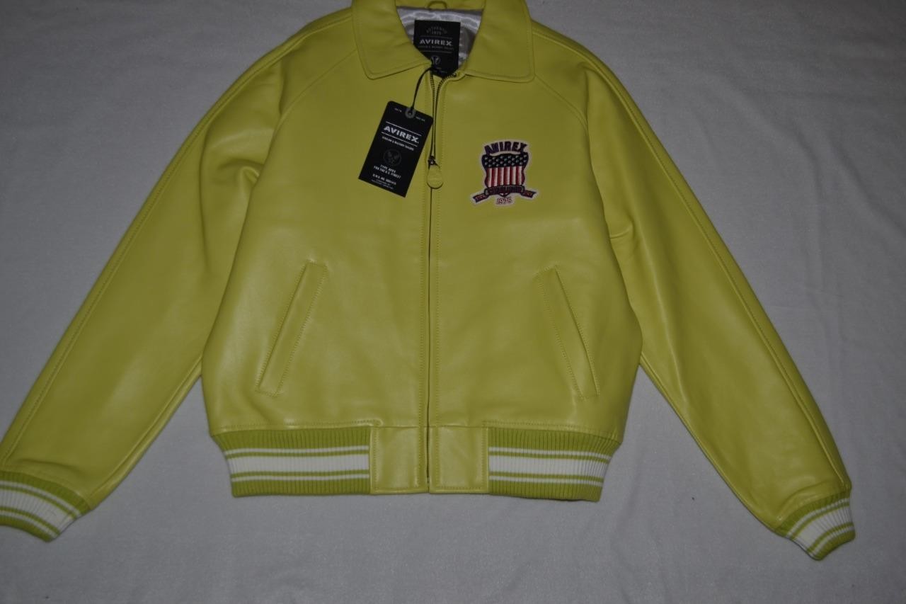AUTHENTIC Avirex ICON  BOMBER Jacket MENS LIMEADE LIME BRAND NEW ALL SIZES image 3
