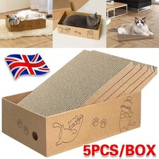 5PC Cat Scratching Board Box Cardboard Kitten Pad Claw Scratcher Scratch Bed