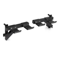 Soportes de barra de pesas con mancuernas Titan Fitness serie T-2, brazos observadores montados en rack