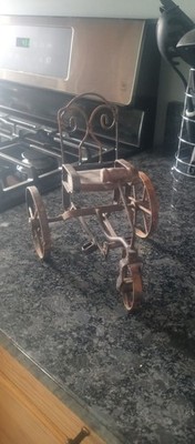 Vintage Miniature Metal and Wood Tricycle   Rustic Victorian Velocipede Style...