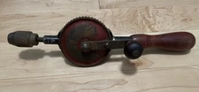 Vintage Hand Crank Drill Wood Handle Egg Beater Style