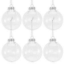 6 Pcs Christmas Tree Decorations Round Ornaments Flat Booze Balls
