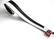 UK MADE BLACK & WHITE TWO TONE REAL LEATHER ELECTRIC,BASS ACOUSTIC GUITAR STRAP