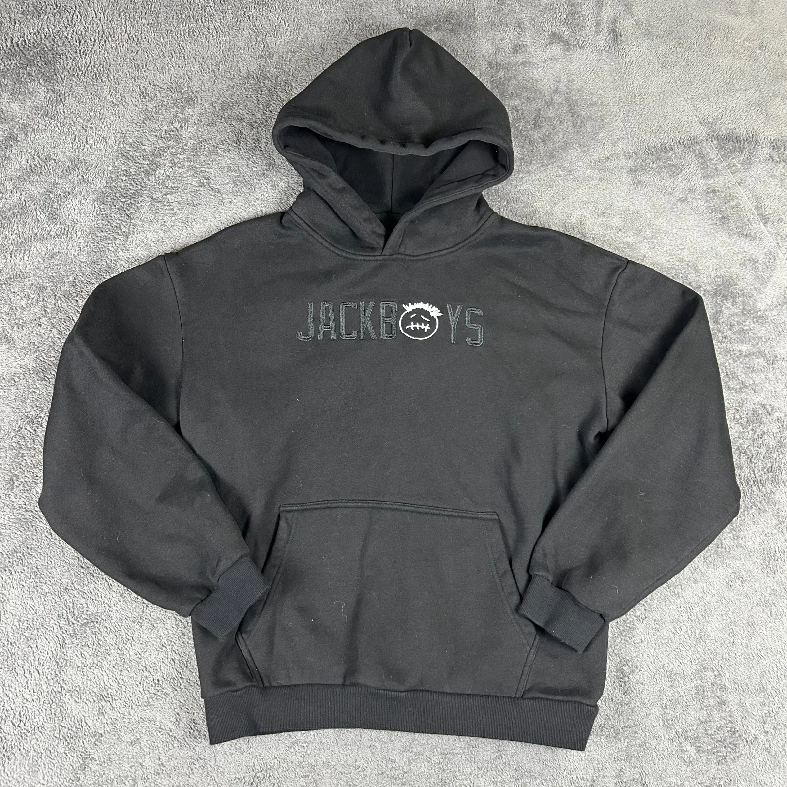 Travis Scott JACKBOYS Hoodie Mens Medium Black Cactus Jack Astroworld OVERSIZED
