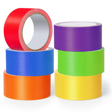 Rainbow Colored Duct Tape, 6 Pack Heavy Duty Duct Tape Bulk, Waterproof, No Resi