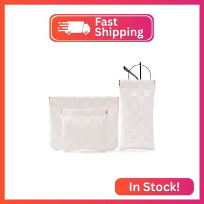 MZLUWM 3PCS Small Makeup Bag for Purse，Waterproof Leather Portable Mini Makeup B