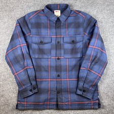 Fjallraven Ovik Lite Padded Shirt Mens L Blue Plaid Flannel Jacket Insulated
