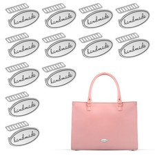 Handmade Metal Oval Tags Label 12PCS Use for Sewing DIY Craft Silver Tone