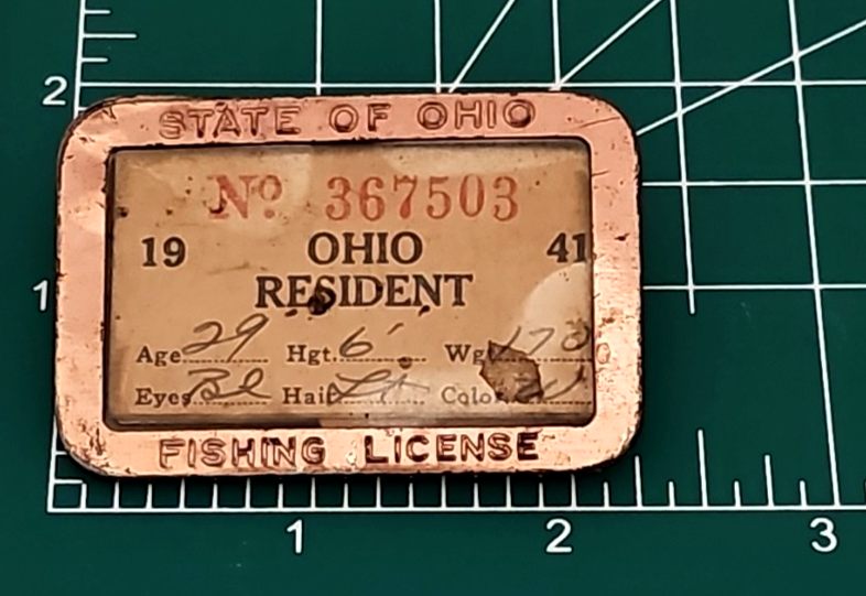 Ancien Permis De Pêche Ohio 1941 - Résident N°426604, Document Vintage