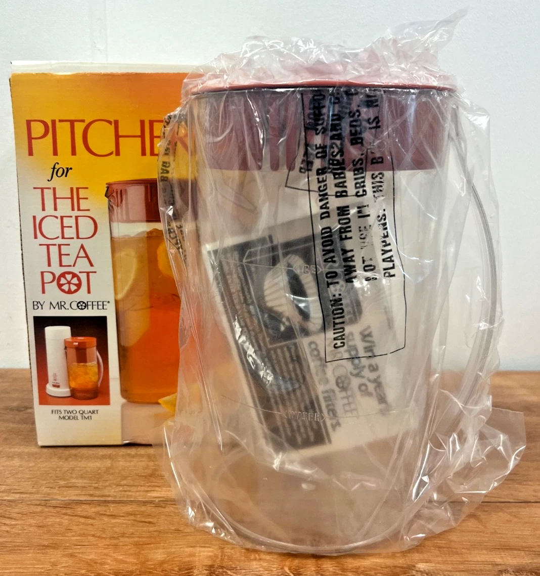 Mr. Coffee Iced Tea Maker 2 Qt Pitcher w/ RED Lid PLUS Brew Basket w