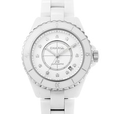 CHANEL J12 Caliber 12.1 38MM H5705 White lacquer/diamond WATCH 716365