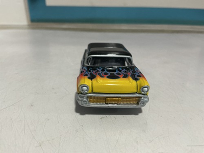 #ad HO SCALE SLOT CAR 1955 CHEVY NOMAD BLACK W FLAMES $12.91