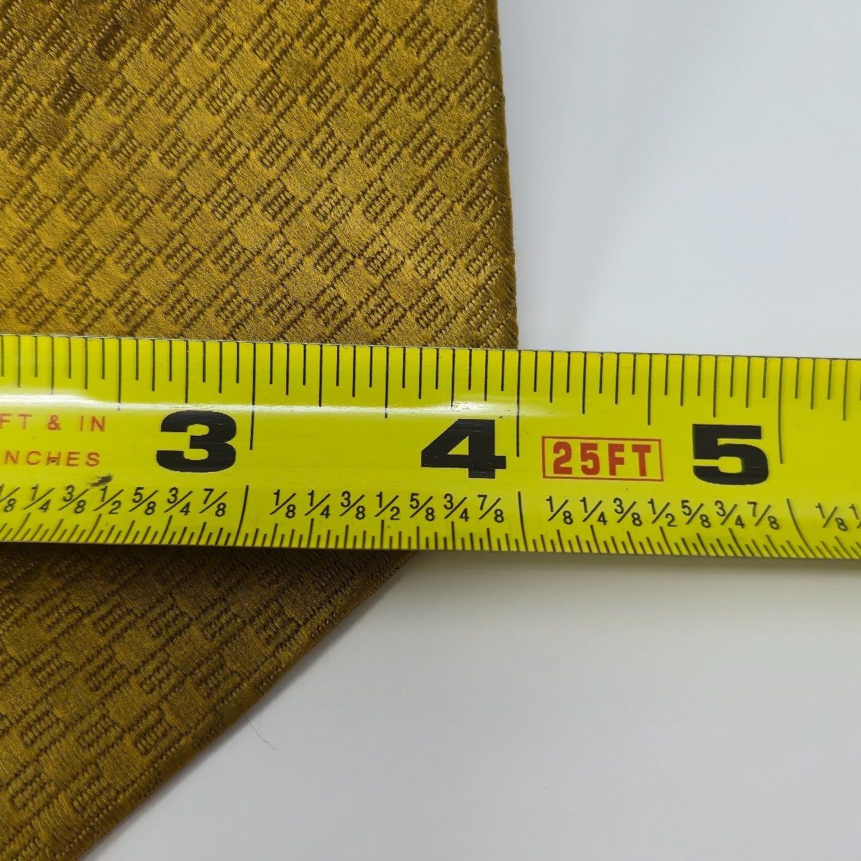 VTG Sears Men's Tie Mustard Gold Geometric Checkered 70s Retro 4" Wide Acetate image 3