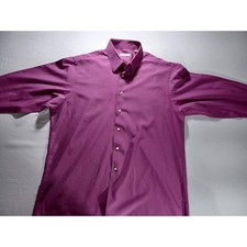 Calvin Klein Mens Dress Shirt Purple Long Sleeve Button Down Size 17 32/33