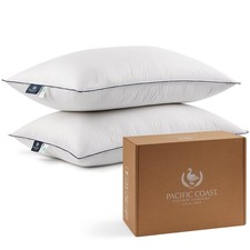 Standard Size Bed Pillows Set of 2 Goose Feather Down Medium Support
