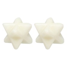 2 Pcs Star Crystals Stone Natural Love Gemstone Bulk Beige