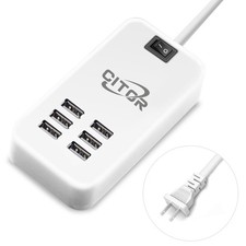 Multi USB Charger, 6 Port USB Charging Station for Multiple Devices, Phone, T...