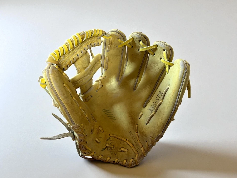 Kubota Slugger Guante de Béisbol Infielder Cuero Amarillo Antiguo Japón Foto 2 de 4