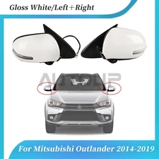 Pair Door Mirror LH & RH For 2014-19 Mitsubishi Outlander Power Heated w/Signal