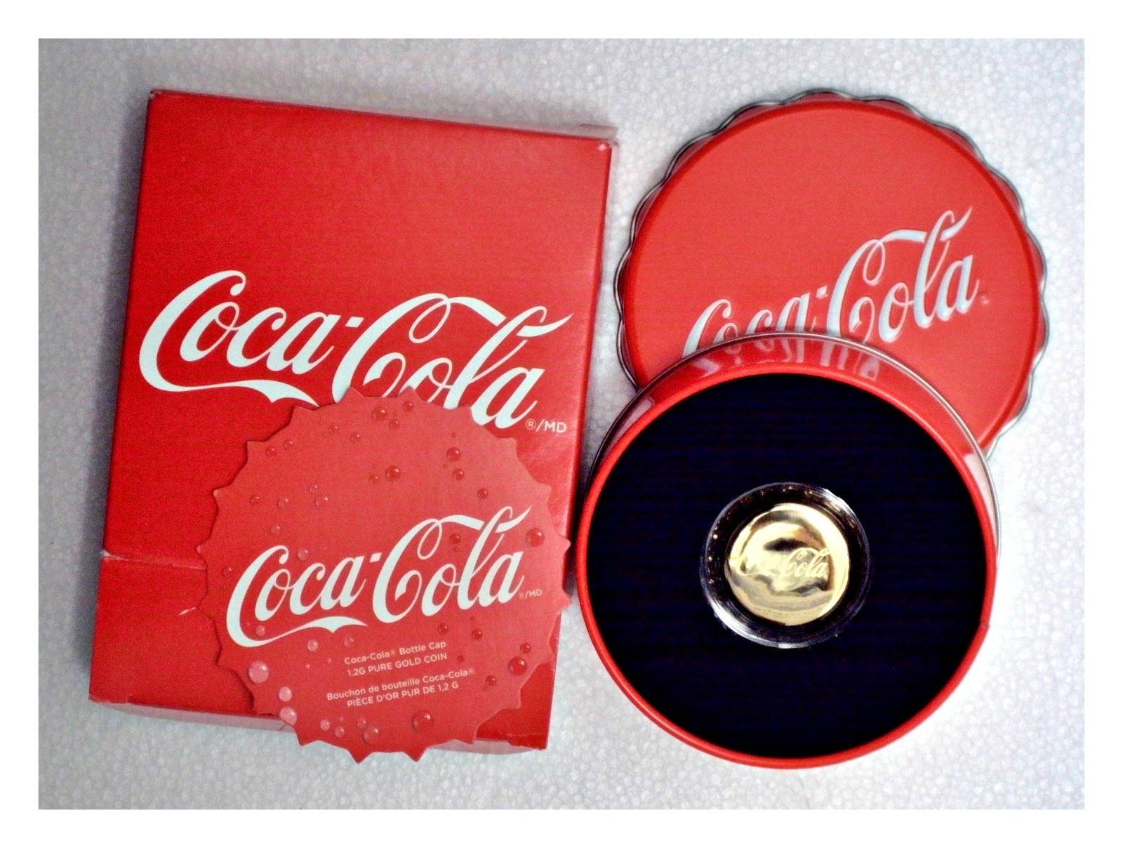 2025 Niue Coca-Cola 1.2 Gram Gold Bottle Cap Coin .9999 Fine 8 Dollars 307of2025