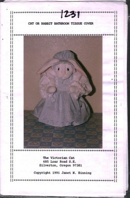 1231 Vintage SEWING Pattern Home Decor Stuffed Victorian Cat Rabbit Tissue Cover