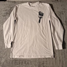 Principle Barbersho Long Sleeve Shaka Wear T-Shirt White Cotton Size Medium 