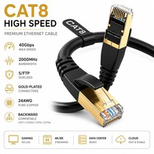 Ethernet Cable RJ45 Cat8 40GBPS Network Gold Super Fast LAN Lead SSTP Patch LOT