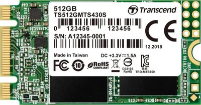 SSD 512GB Transcend M.2 MTS430S (M.2 2242) 3D NAND, SATA3
