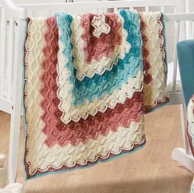 Herrschners  Cherry Blossom Baby Afghan Crochet Kit