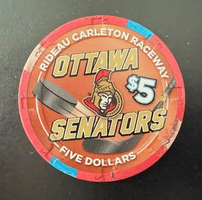 $5 Hard Rock Ottawa casino chip - Ottawa Senators limited edition