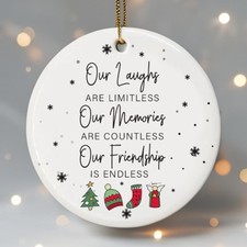 Friend Christmas Ornament Ceramic – Double Sided Best for L25 