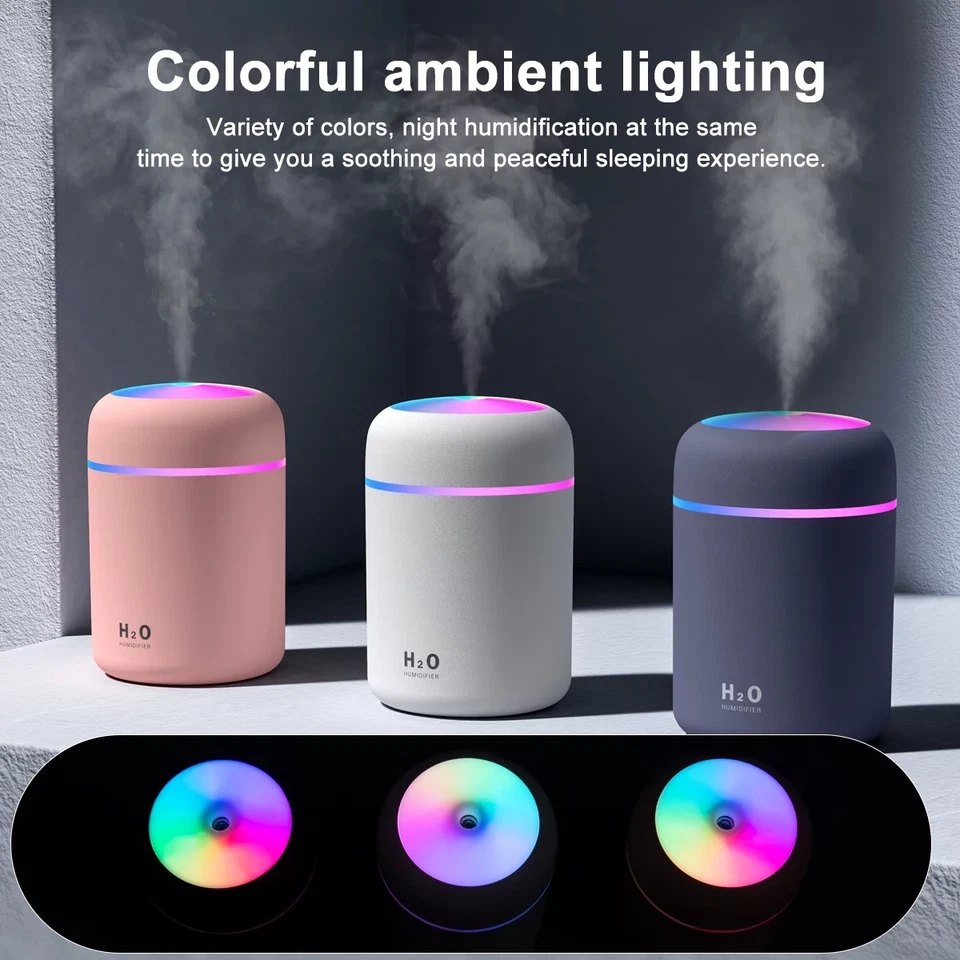 Portable Mini Humidifier, 300Ml Small Cool Mist Humidifier, Quiet Humidifier for - Image 2 of 4