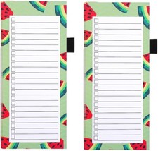 2 Pack Magnetic Shopping List Pad for Fridge 100 Tear Off Sheets Magnet Notepad