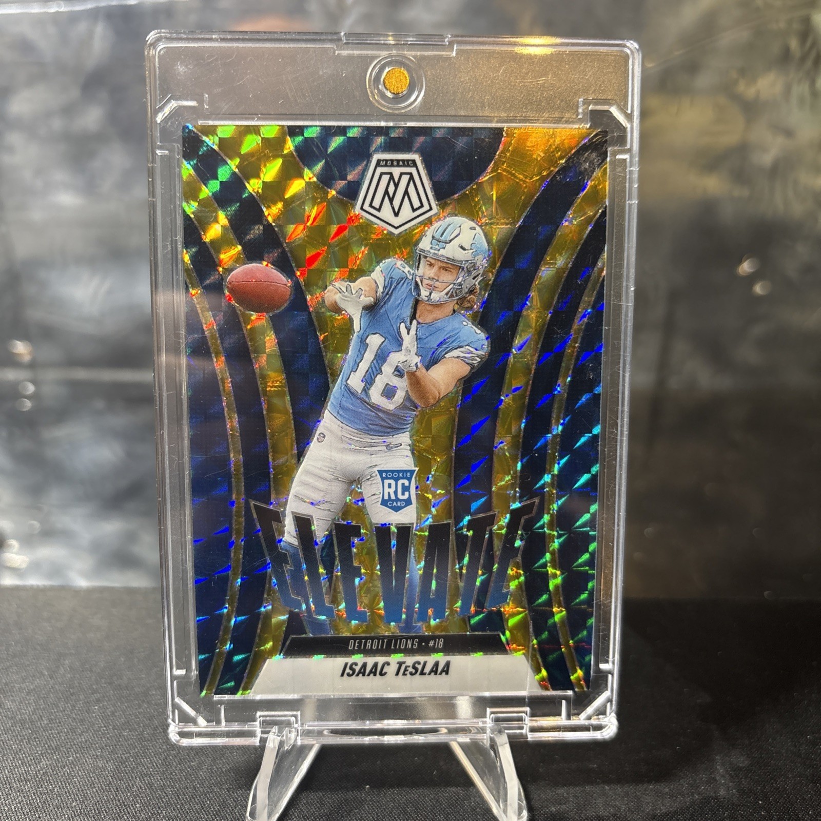 2025 Mosaic - Elevate Isaac Teslaa #8 Reactive Yellow Mosaic Prizm /89 (RC)