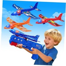 3 Pack Airplane Launcher Toys, 2 Flight Modes LED Foam Glider 3  1 Plane