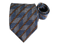 PIATRA MEN'S TIE BLUE/STRIPED WIDTH: 3.7/8" LENGTH: 56"