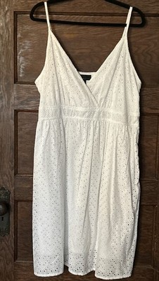 NWT Lane Bryant White Eyelet Lace Babydoll Dress Sz 18 Cottage Boho | eBay