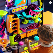 Kids Montessori Multi-Layer Track Adventure Game Rail Rolling Interactive Brain