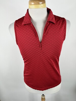 E P Golf Your Tech Woman s Size M Sleeveless 1/4 Zip Golf Shirt-3558