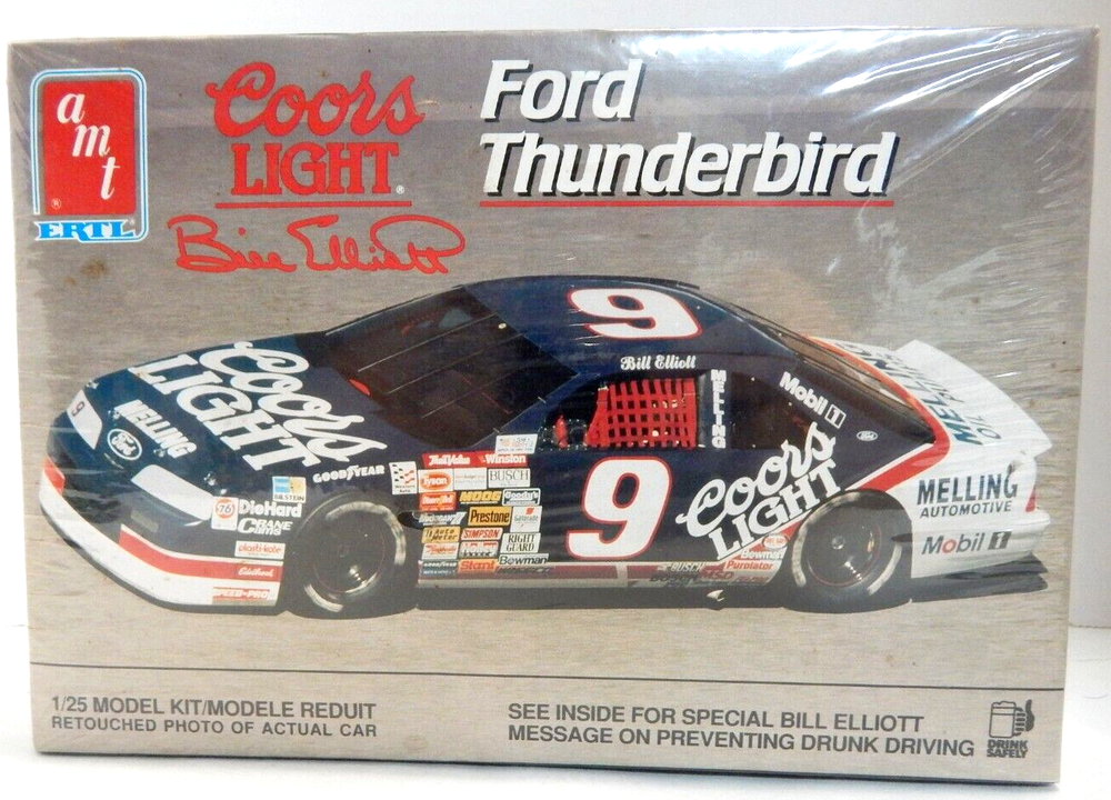NASCAR #9 Bill Elliott Coors Light Ford Thunderbird Vintage FACTORY SEALED Model