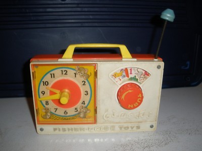 Vntg FISHER PRICE HICKORY DICKORY DOCK WIND UP MUSIC BOX CLOCK WORKS 1971 (T1)