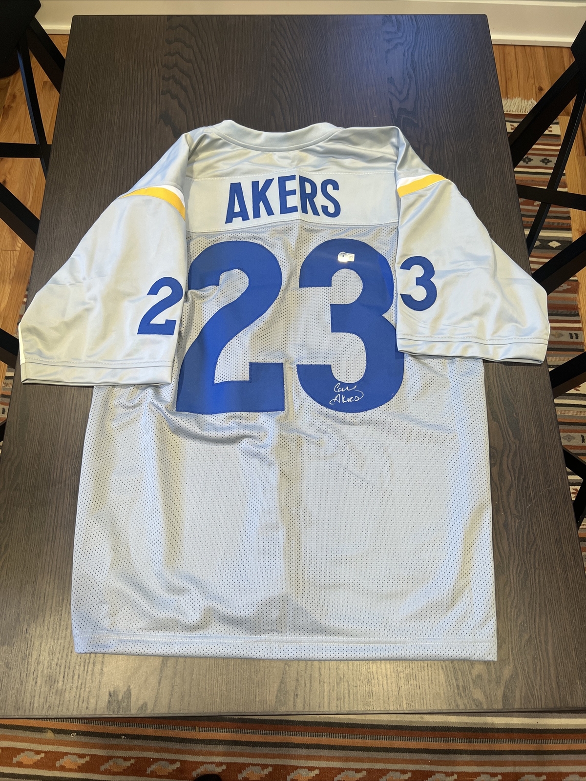 Cam Akers Autographed Signed Los Angeles Rams Jersey Beckett Witnessed LA Rams Custom Jersey 