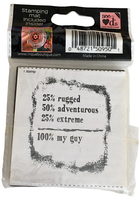 See Ds Lil Rubber Stamp Unmounted Rugged Adventurous My Guy Humor Funny Husband