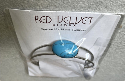 New Red Velvet Bijoux Genuine Turquoise Cuff Bracelet Sealed