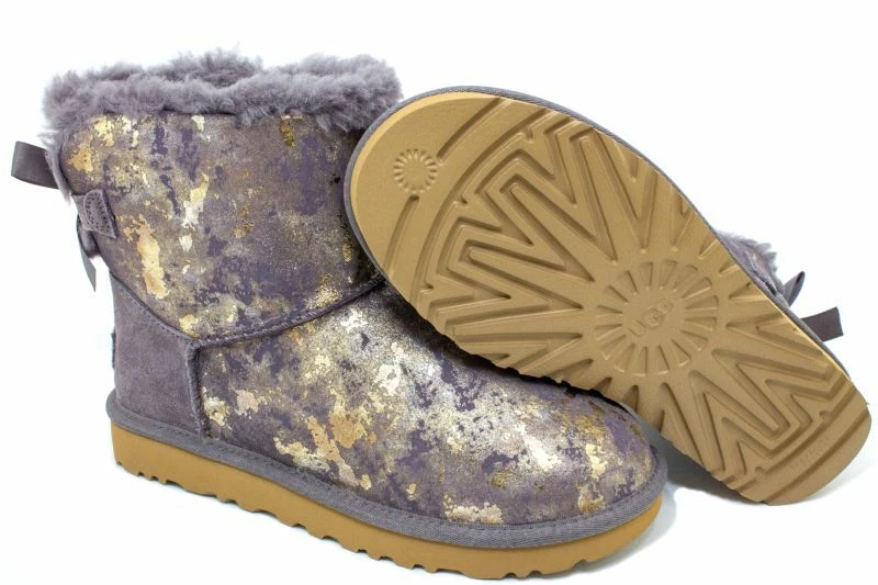 UGG Femme Classique Mini Bailey Bow Couleur Or Lavé 1123632-SHA - Photo 4/4