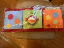 NEW Monkeez Sock Monkey Nursery Child Bedroom Wall Decor Organizer w/ Pockets